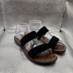 Sam Edelman Black Suede Double-Strap Slide Sandals - Women